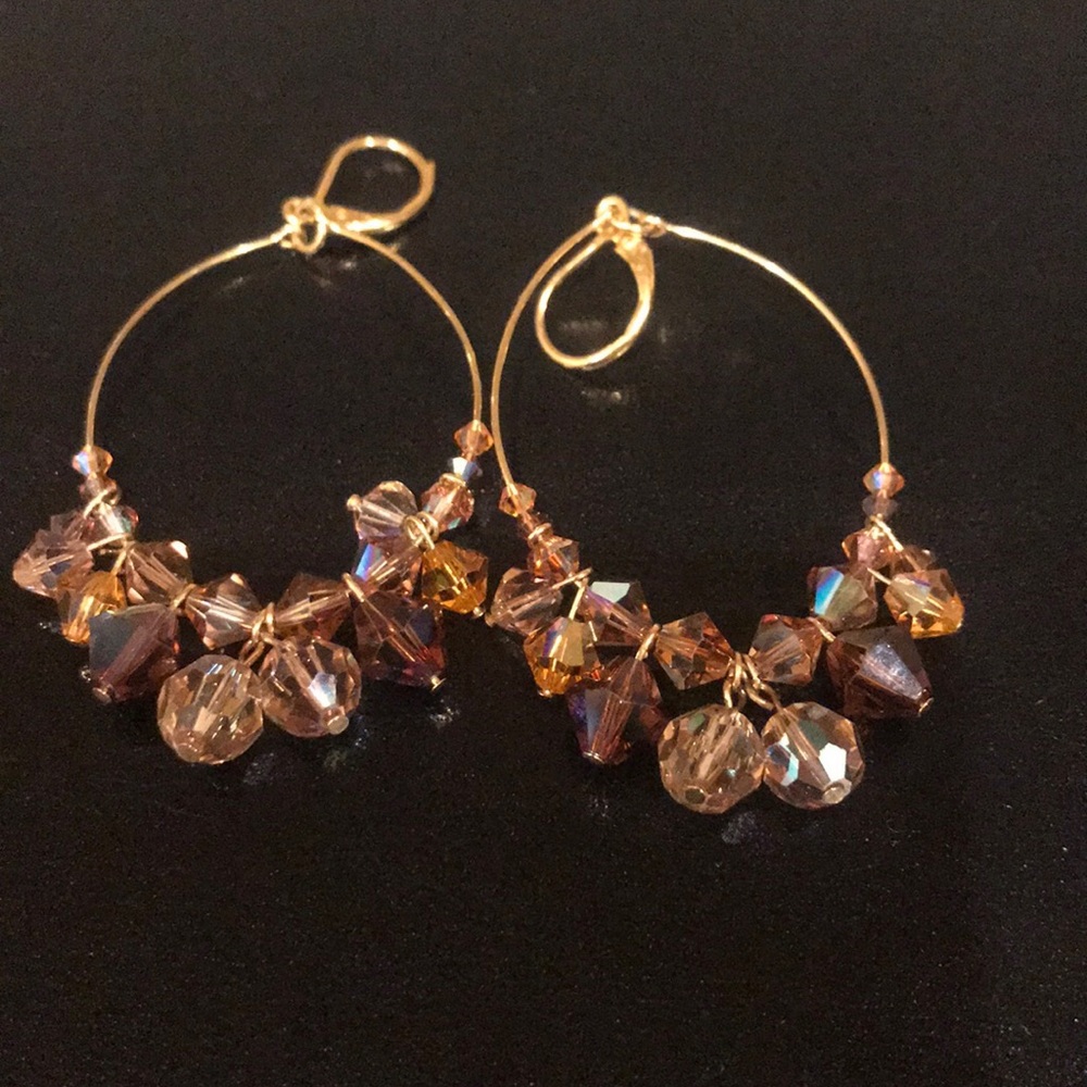 Gorgeous Gold and Brown Crystal Earrings